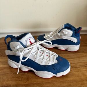 Nike Air Jordan 6 Rings 323419-140 Blue White Kids Youth Size 4 Sneakers Shoes